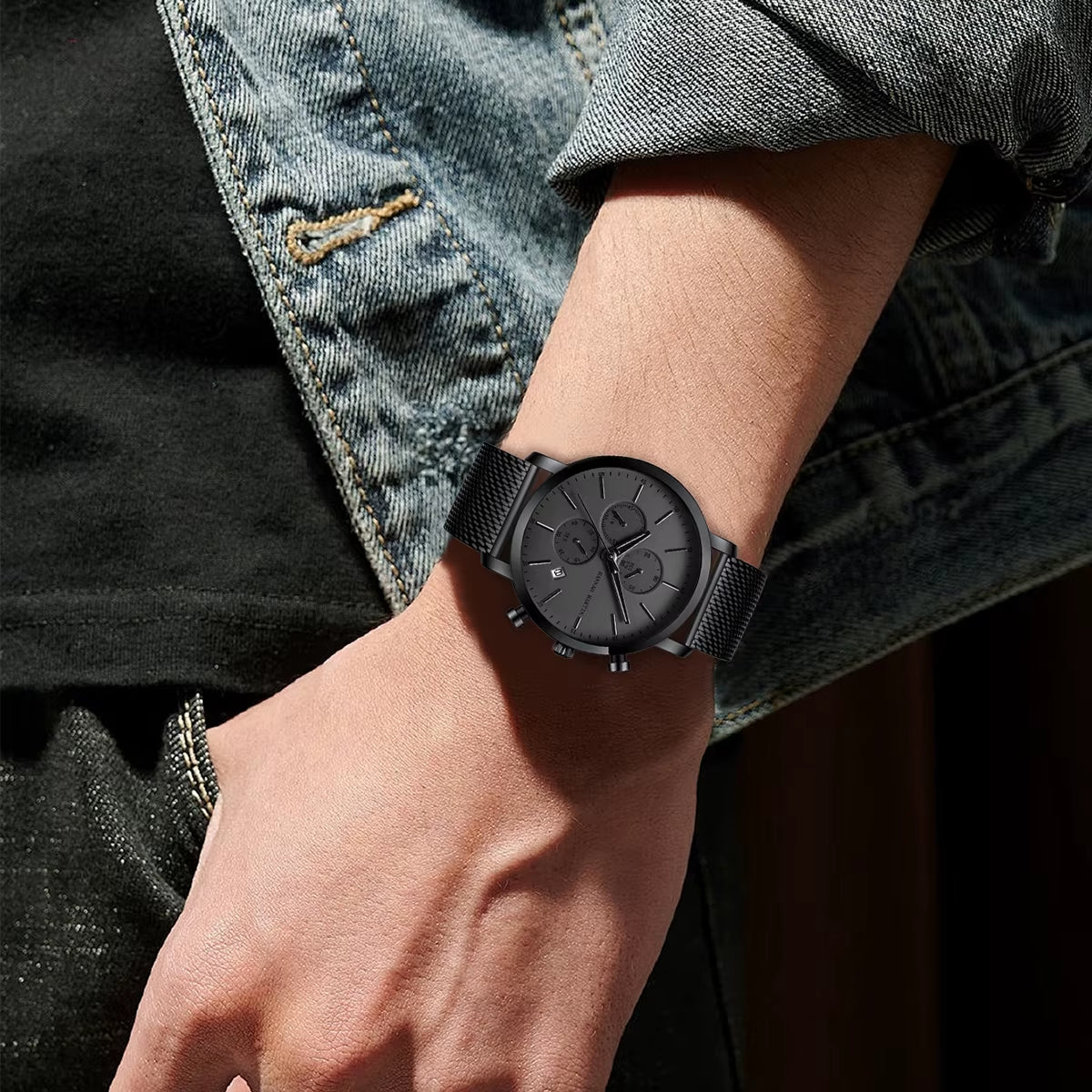 Top Men Watch Brand Business Style Stainless Steel Fashion Waterproof Sports Multifunctional Quartz Watch for Men